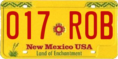 NM license plate 017ROB