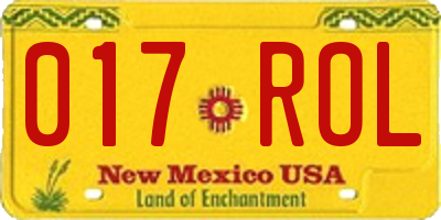 NM license plate 017ROL