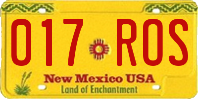 NM license plate 017ROS