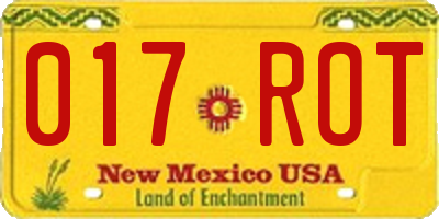NM license plate 017ROT