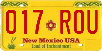 NM license plate 017ROU