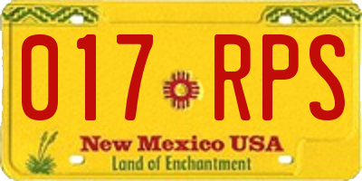 NM license plate 017RPS