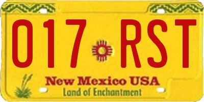 NM license plate 017RST
