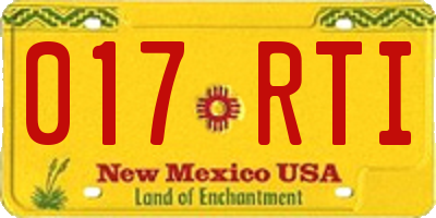 NM license plate 017RTI