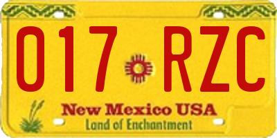 NM license plate 017RZC