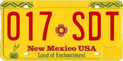 NM license plate 017SDT