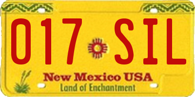 NM license plate 017SIL