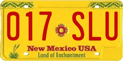 NM license plate 017SLU