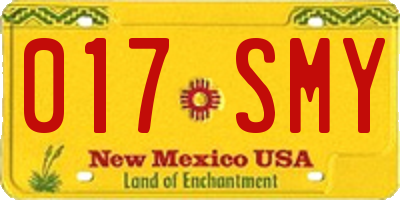 NM license plate 017SMY