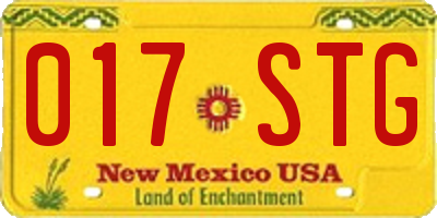 NM license plate 017STG