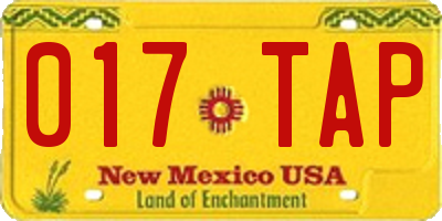 NM license plate 017TAP