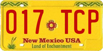 NM license plate 017TCP