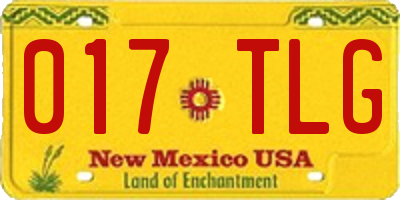 NM license plate 017TLG