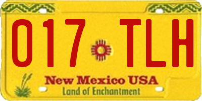 NM license plate 017TLH