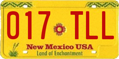NM license plate 017TLL