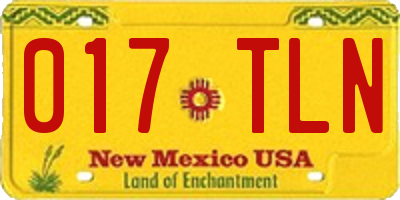 NM license plate 017TLN