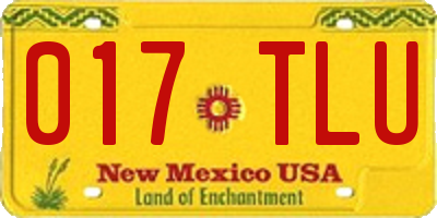 NM license plate 017TLU