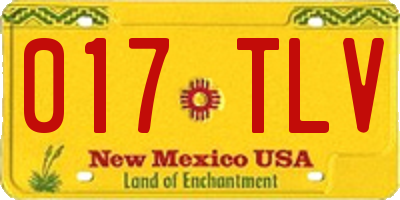 NM license plate 017TLV