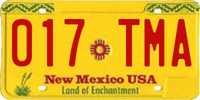NM license plate 017TMA