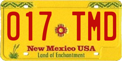 NM license plate 017TMD