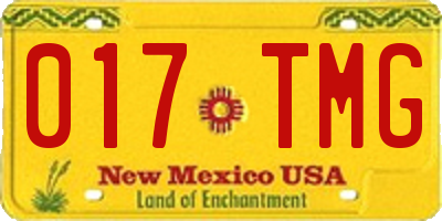 NM license plate 017TMG