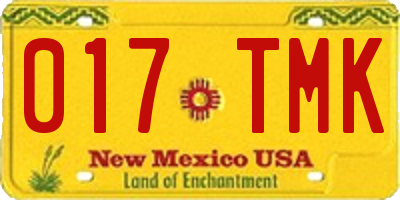 NM license plate 017TMK