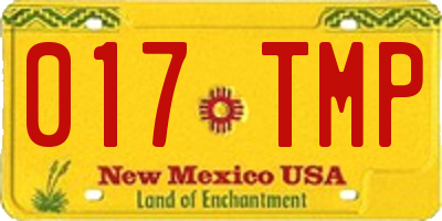 NM license plate 017TMP