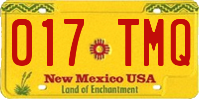 NM license plate 017TMQ