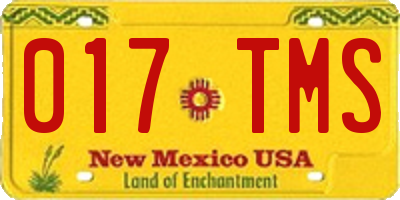 NM license plate 017TMS