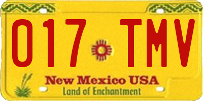 NM license plate 017TMV
