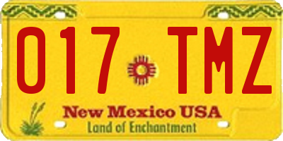 NM license plate 017TMZ