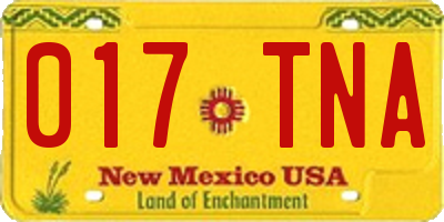 NM license plate 017TNA