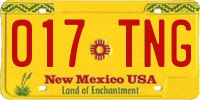 NM license plate 017TNG