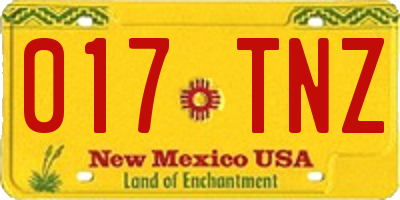NM license plate 017TNZ
