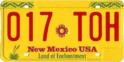 NM license plate 017TOH