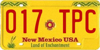 NM license plate 017TPC
