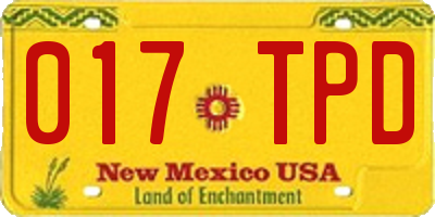 NM license plate 017TPD