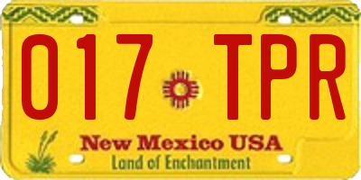 NM license plate 017TPR
