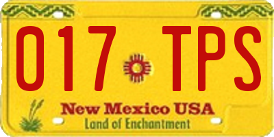 NM license plate 017TPS