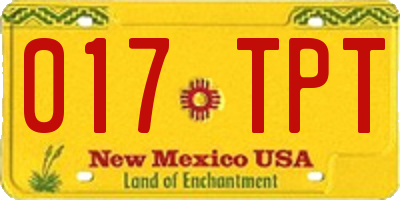 NM license plate 017TPT