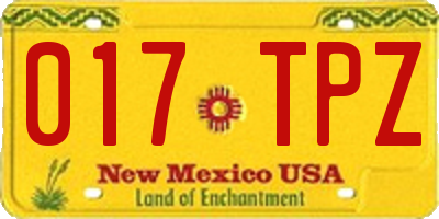 NM license plate 017TPZ