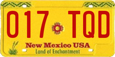 NM license plate 017TQD