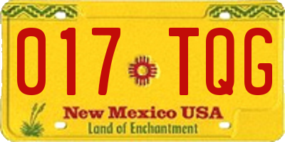 NM license plate 017TQG