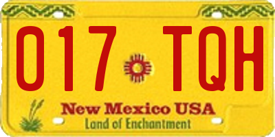 NM license plate 017TQH