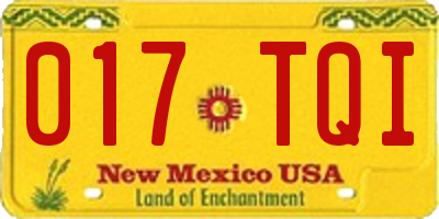NM license plate 017TQI