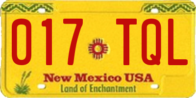 NM license plate 017TQL