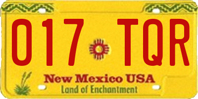 NM license plate 017TQR