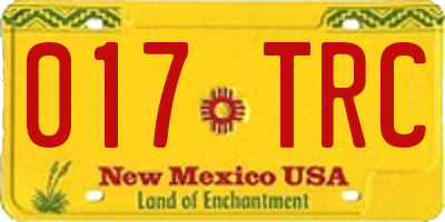 NM license plate 017TRC