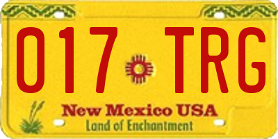 NM license plate 017TRG