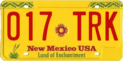 NM license plate 017TRK
